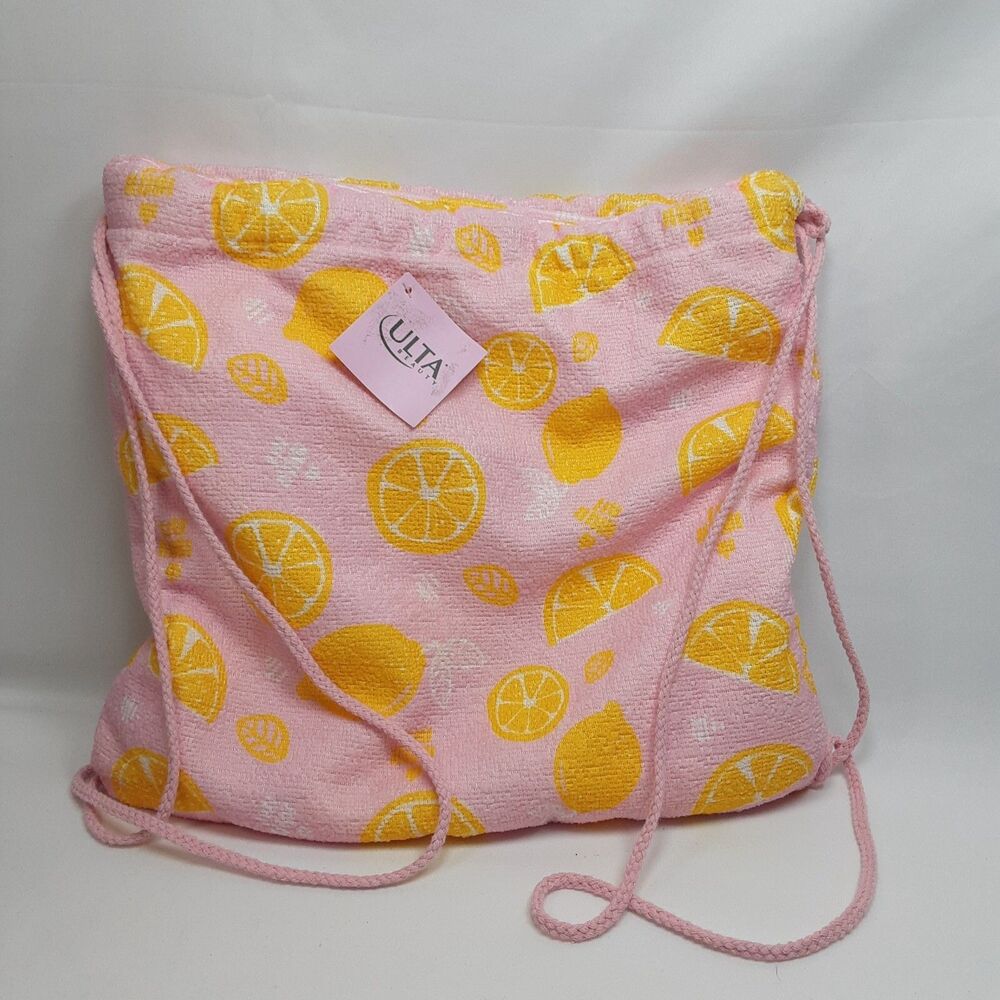 Ulta - 2-in-1 Towel & Beach Bag Set - Pink/Lemon Print